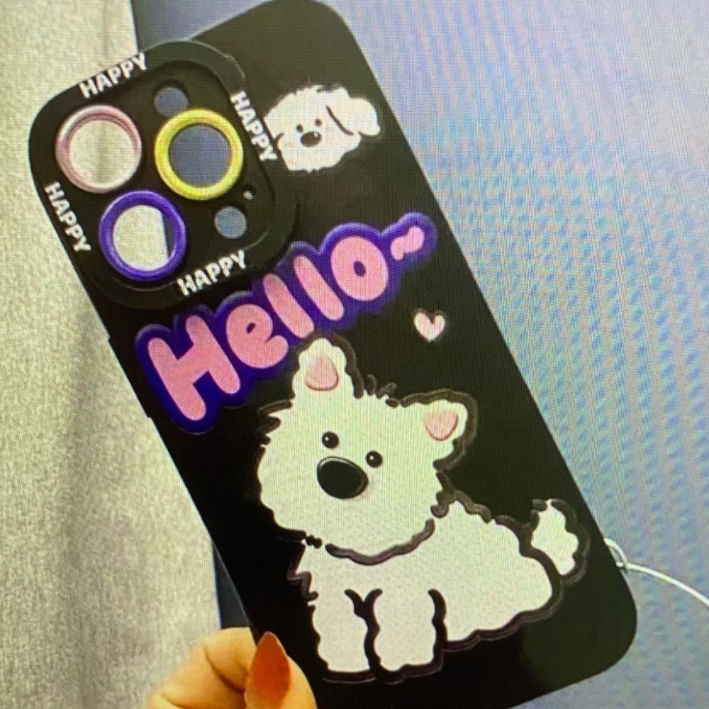 Hello Dog Design Phone Case - Black